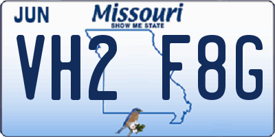 MO license plate VH2F8G