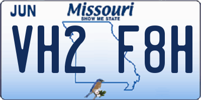 MO license plate VH2F8H