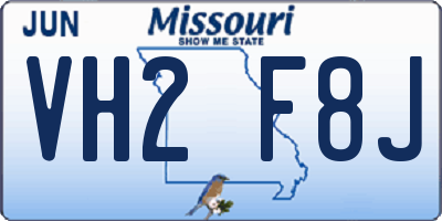 MO license plate VH2F8J