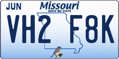 MO license plate VH2F8K