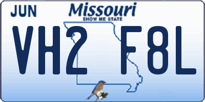 MO license plate VH2F8L