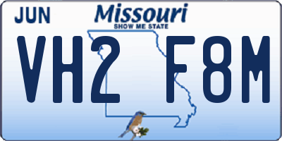 MO license plate VH2F8M