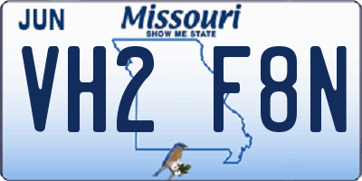 MO license plate VH2F8N