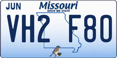 MO license plate VH2F8O