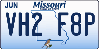 MO license plate VH2F8P