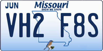 MO license plate VH2F8S