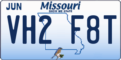 MO license plate VH2F8T