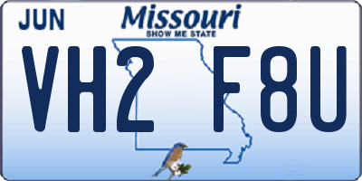 MO license plate VH2F8U