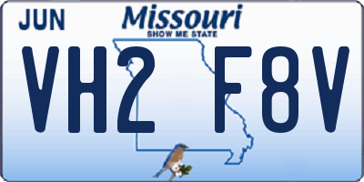 MO license plate VH2F8V