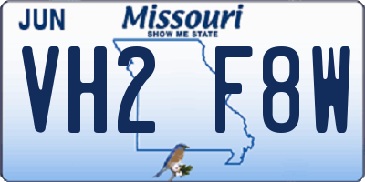 MO license plate VH2F8W