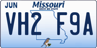 MO license plate VH2F9A