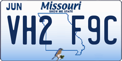 MO license plate VH2F9C