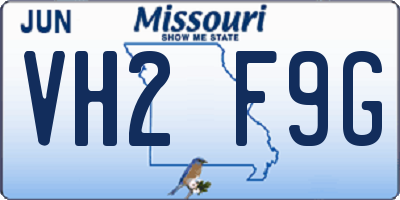 MO license plate VH2F9G