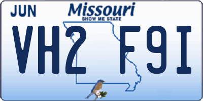 MO license plate VH2F9I