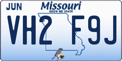 MO license plate VH2F9J