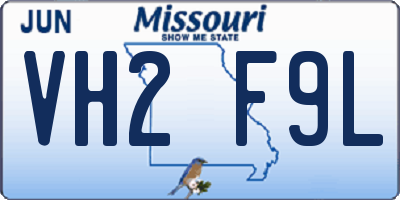 MO license plate VH2F9L