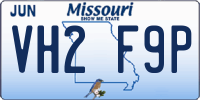 MO license plate VH2F9P