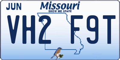 MO license plate VH2F9T