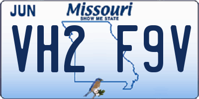 MO license plate VH2F9V