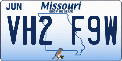 MO license plate VH2F9W