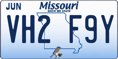 MO license plate VH2F9Y