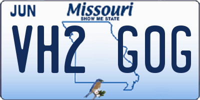 MO license plate VH2G0G