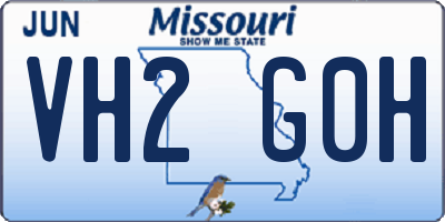 MO license plate VH2G0H