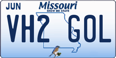 MO license plate VH2G0L