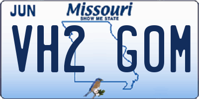 MO license plate VH2G0M