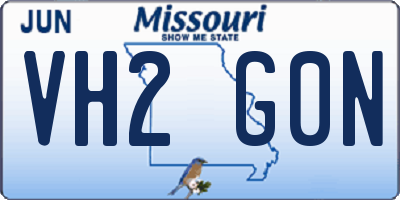 MO license plate VH2G0N