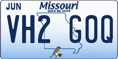MO license plate VH2G0Q