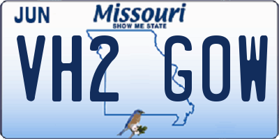 MO license plate VH2G0W
