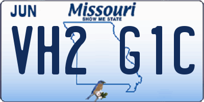 MO license plate VH2G1C