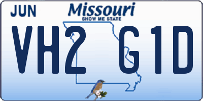 MO license plate VH2G1D