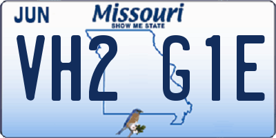 MO license plate VH2G1E