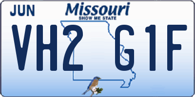 MO license plate VH2G1F