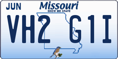 MO license plate VH2G1I