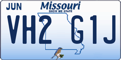 MO license plate VH2G1J