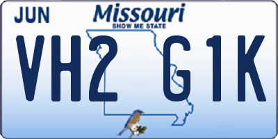 MO license plate VH2G1K