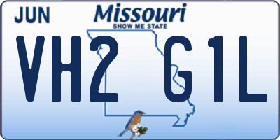 MO license plate VH2G1L