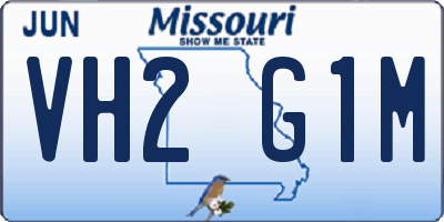 MO license plate VH2G1M