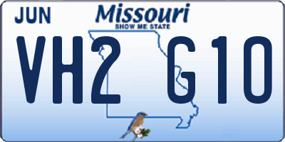 MO license plate VH2G1O
