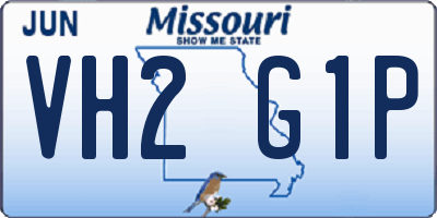 MO license plate VH2G1P