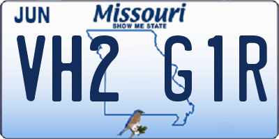 MO license plate VH2G1R
