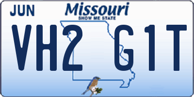 MO license plate VH2G1T