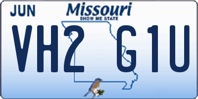 MO license plate VH2G1U