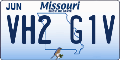 MO license plate VH2G1V