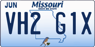 MO license plate VH2G1X