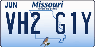 MO license plate VH2G1Y