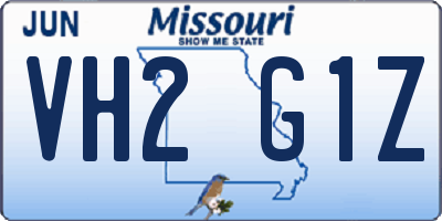 MO license plate VH2G1Z